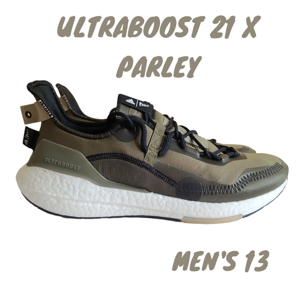 Adidas Ultraboost 21 X Parley Mens Running Shoe Olive Green Trainer Sneaker 13